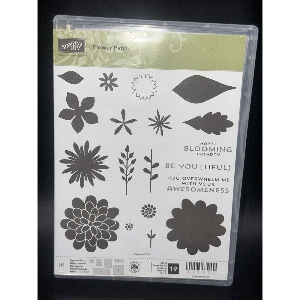 Stampin' Up! Flower Patch and matching Die set Floral Large Set sentiments